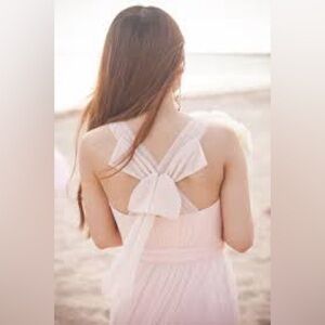 Anthropologie Hitherto Sz 10 Crisscross Pink sheer mesh whimsical oversized bow